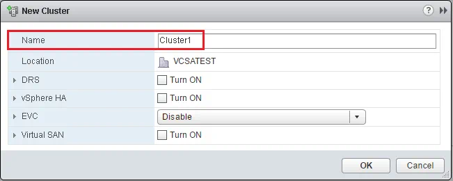New cluster name