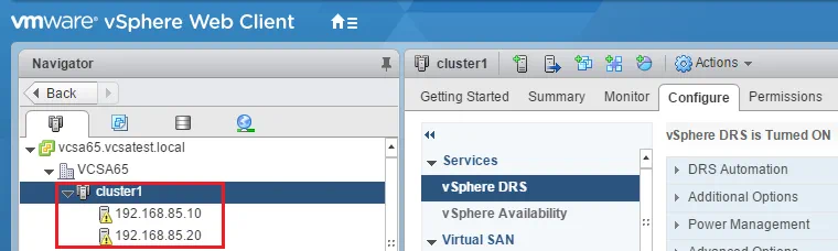 VMware vSphere cluster