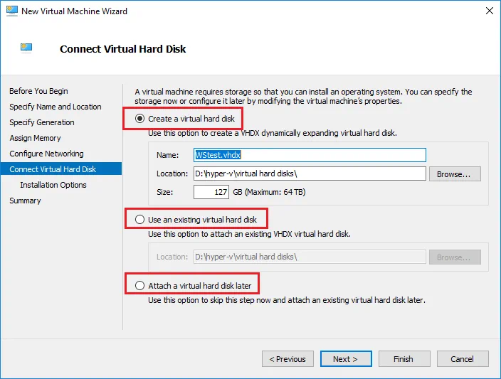 Connect Virtual Hard Disk