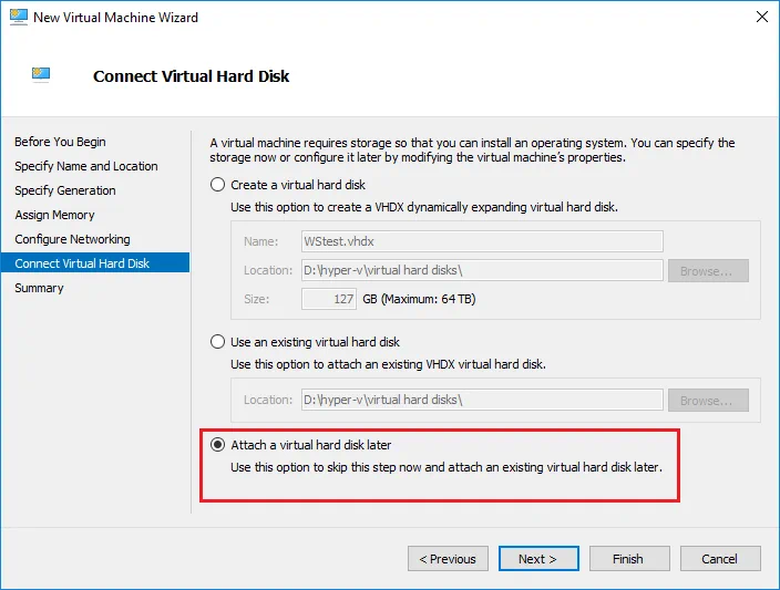 Crear un disco duro de tamaño fijo para una máquina virtual Hyper-V