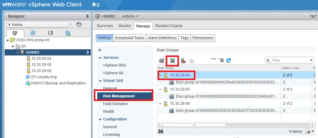 ESXi Host - Crear nuevo grupo de discos