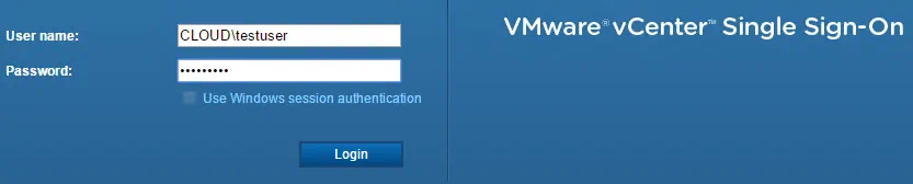 Inicio de sesión único en VMware vCenter