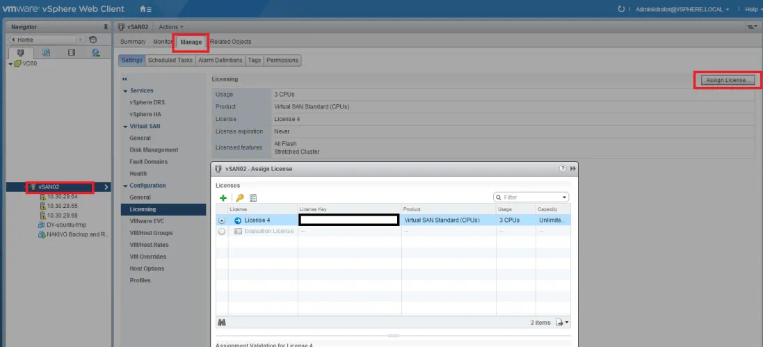Licencias vSAN