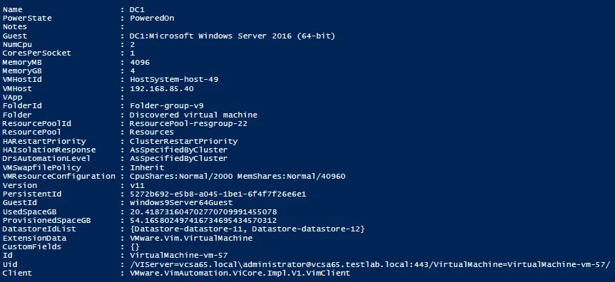 Get VM Full Information