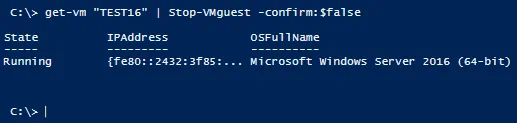 Stop-VMguest –confirm:false