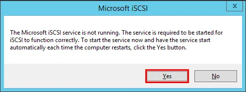 Configure el servicio iSCSI de Microsoft para que se inicie automáticamente