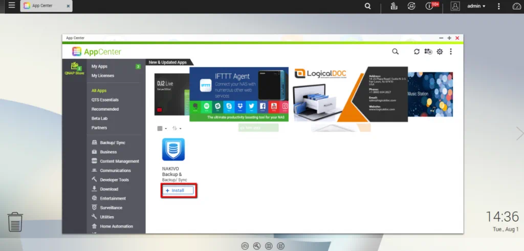 Install NAKIVO Backup & Replication on your QNAP network attached storage