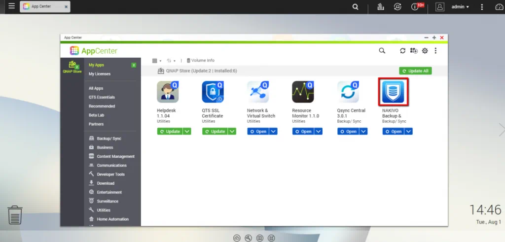 Install NAKIVO Backup & Replication on your QNAP network attached storage