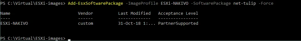 Adding packages with net-tulip drivers to the new image profile