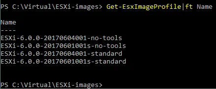 Checking the name of the standard image profile