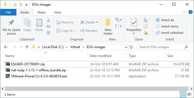 Files needed for integrating net-tulip drivers into the ESXi installation image.