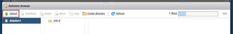 Uploading the ISO installation image to the ESXi datastore
