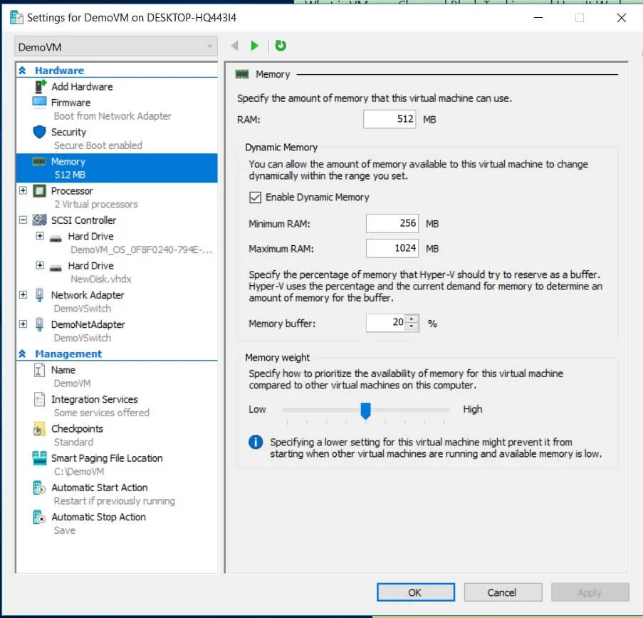 Checking results in the Settings Section
