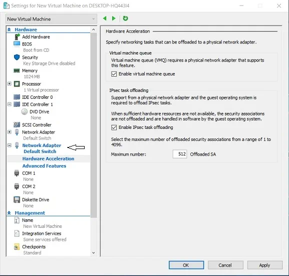 Configuring Hardware Acceleration for Hyper-V network adapters