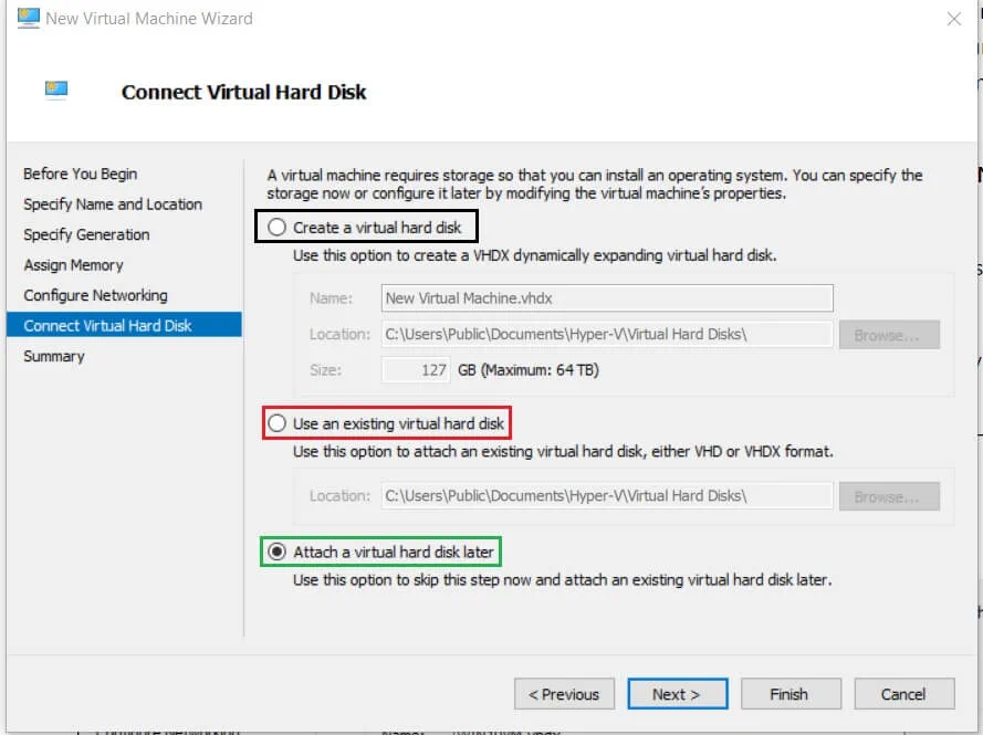Configuring Virtual Hard Disk