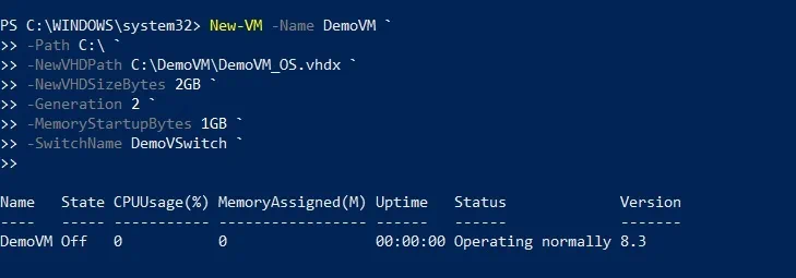 Creating a new VM with PowerShell
