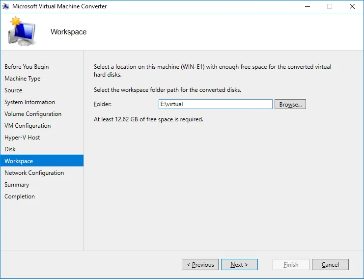 Selecting a temporary directory as workspace location.