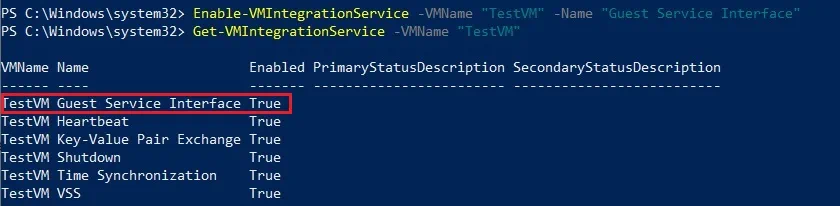 Enabling Hyper-V Integration Services in PowerShell