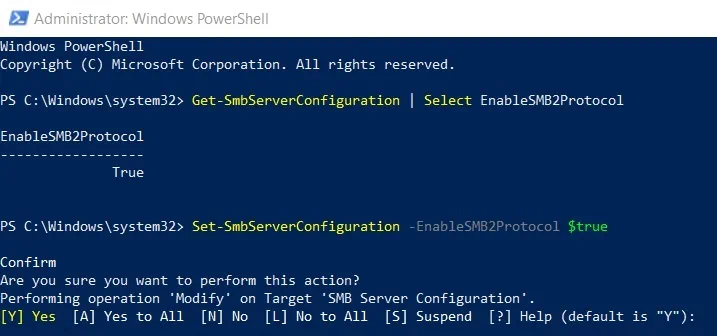 Activación del protocolo SMB2 en Hyper-V 2012 R2