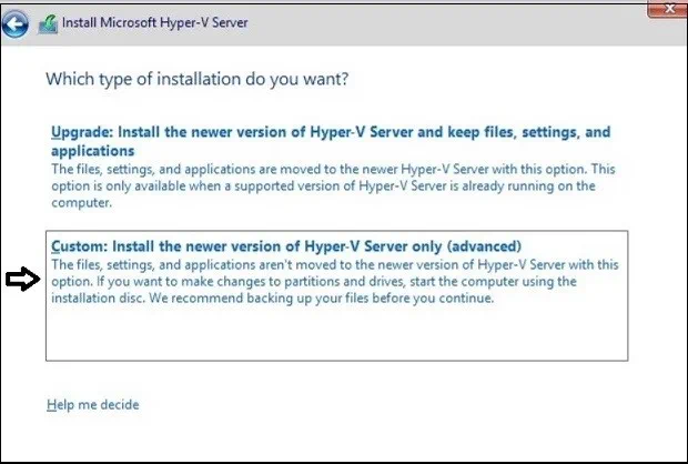 Cómo instalar Hyper-V_Tipo de instalación