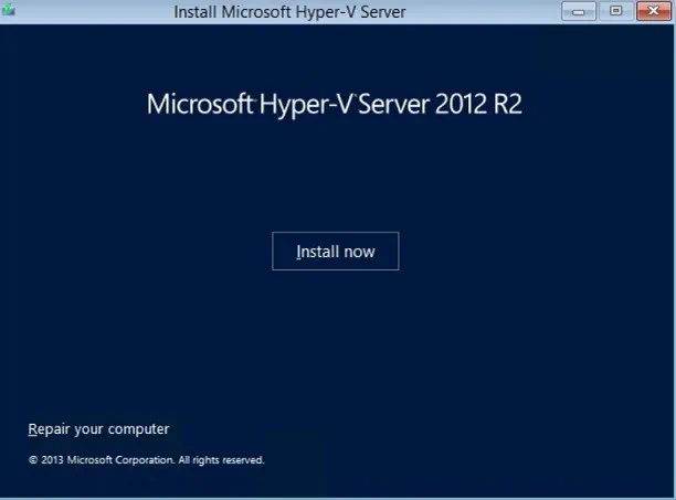 How to install Hyper-V Server 2012 R2