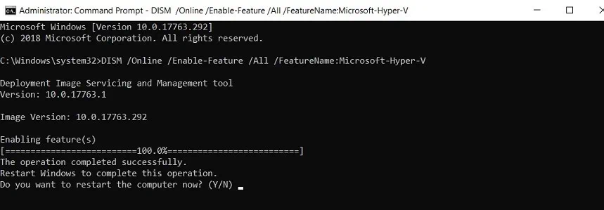 How to install Hyper-V with DISM