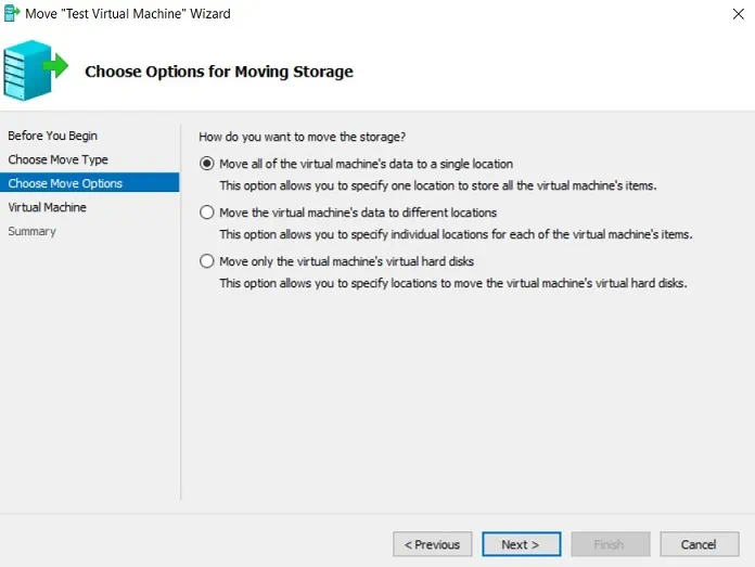 Move Wizard in Hyper-V Manager