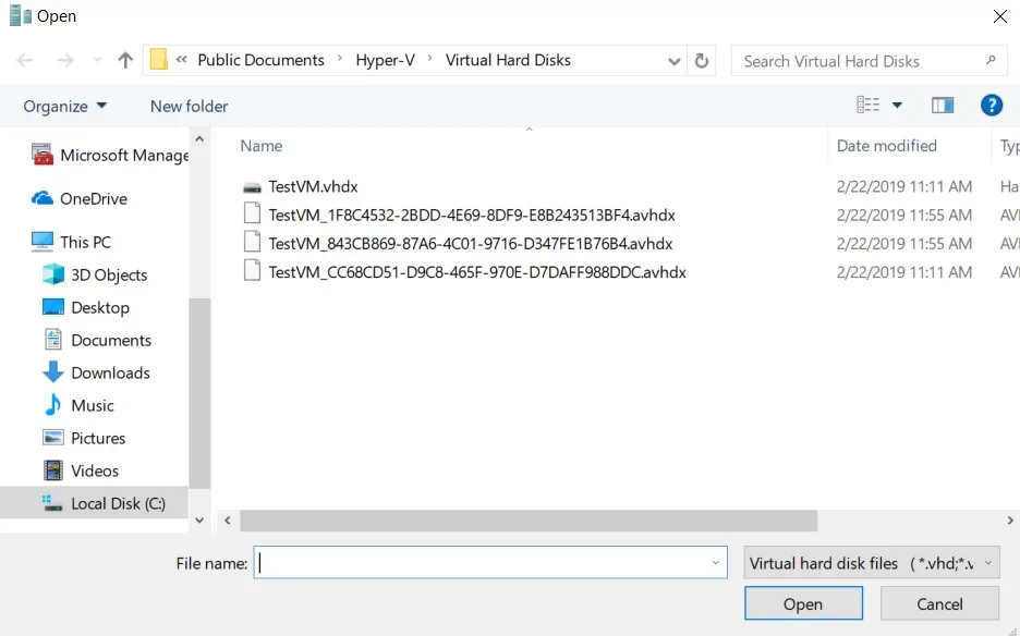 Open a Hyper-V Snapshot to Merge Hyper-V Snapshots
