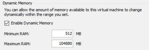 Minimum and Maximum RAM (Hyper-V Dynamic Memory Best Practices)