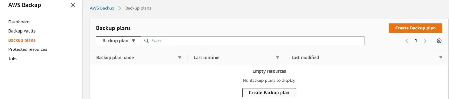 Backup Plans in AWS EC2 Backup