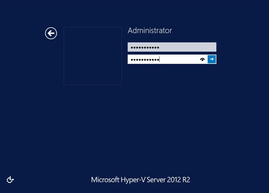 Cambio de contraseña en la instalación de Hyper-V Core