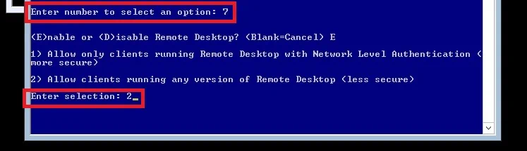 Activación de Escritorio Remoto en Hyper-V Core 2012 R2