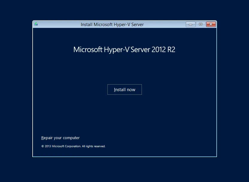 Instalar Hyper-V 2012 R2 Core
