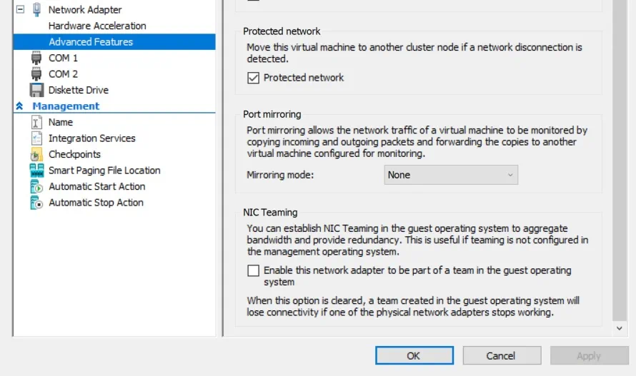 Setting NIC Teaming (Hyper-V Best Practices)
