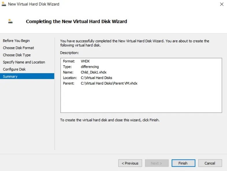 Summary (Hyper-V Differencing Disks) 2