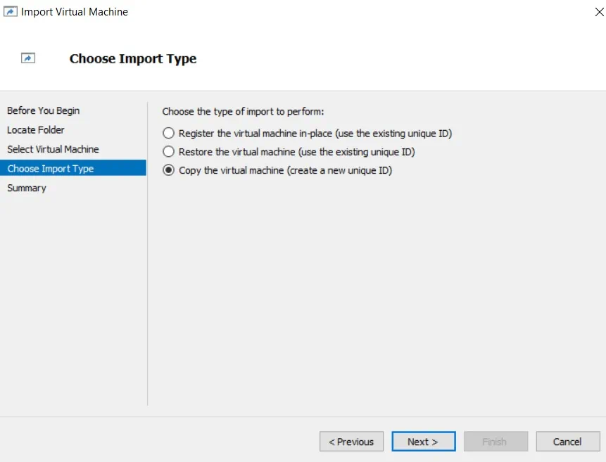 Choose Import Type (How to Import Hyper-V VMs)