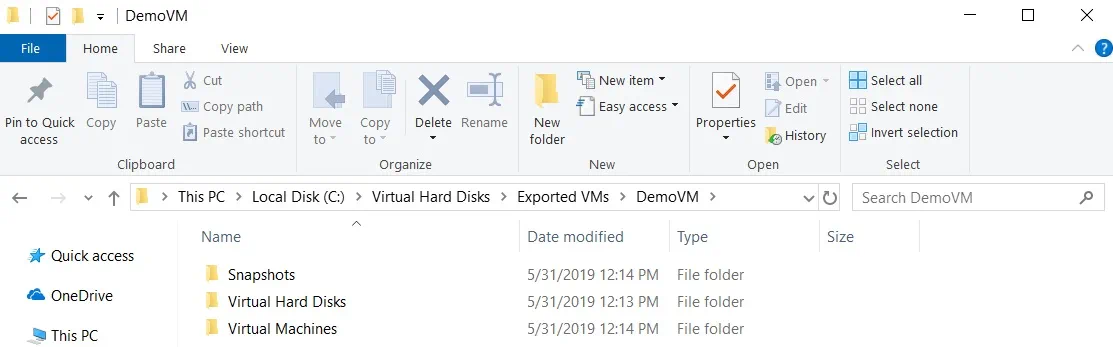 Exported DemoVM (How to Export Hyper-V VMs)