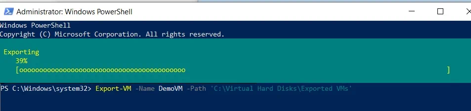 Exporting Hyper-V VMs in PowerShell