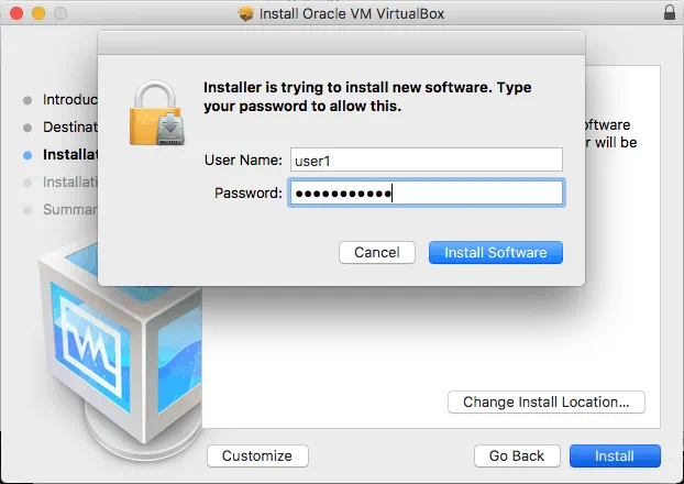 Cómo actualizar VirtualBox en Mac - personalización de la instalación