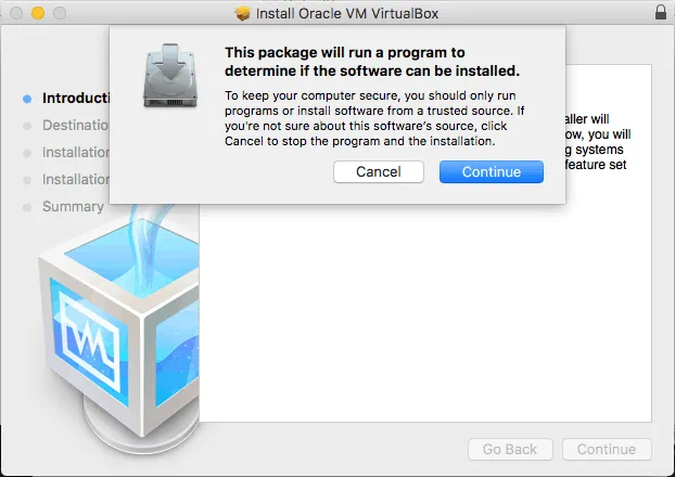 Cómo actualizar VirtualBox en macOS - ejecutando el instalador