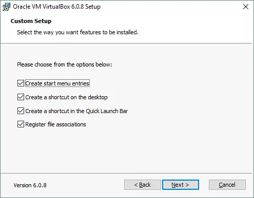 Cómo actualizar VirtualBox - configuración personalizada durante la actualización