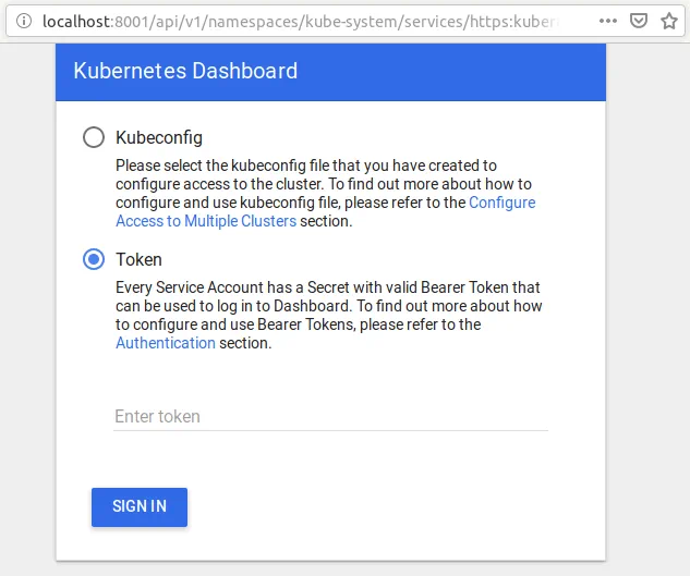Installing Kubernetes on Ubuntu – the dashboard in installed