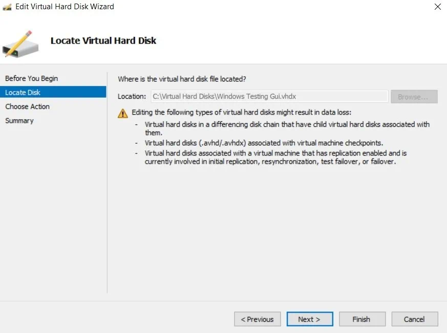 Locate Disk (Hyper-V Shrink VHD)