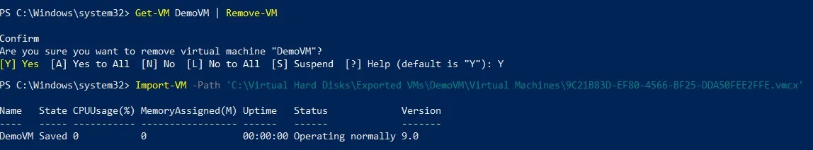 Register In-Place Using PowerShell (How to Import Hyper-V VMs)