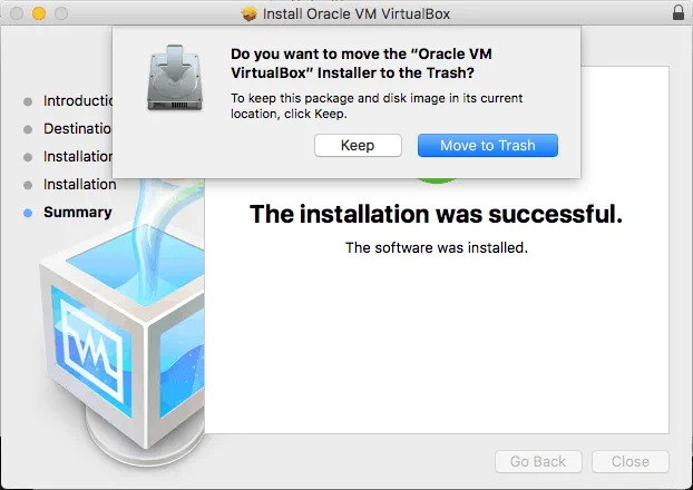 El proceso de actualización de VirtualBox en Mac se ha completado con éxito