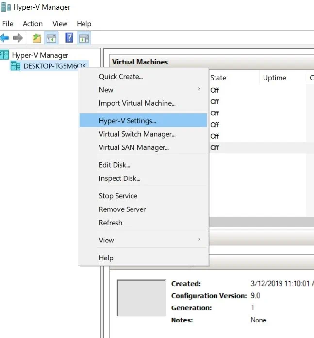 Ajustes de Hyper-V (Hyper-V USB Passthrough)