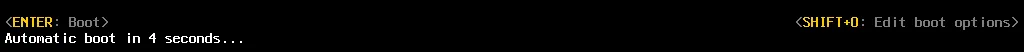 Selección de las opciones de arranque