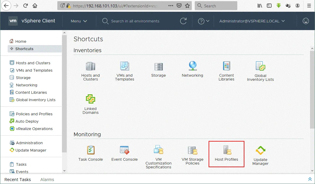 Uso de VMware Host Profiles para restablecer la contraseña de ESXi.