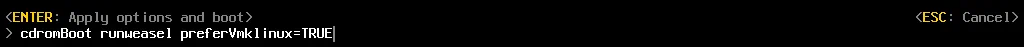 Uso del parámetro preverVmklinux para ejecutar ESXi desde una unidad flash USB.