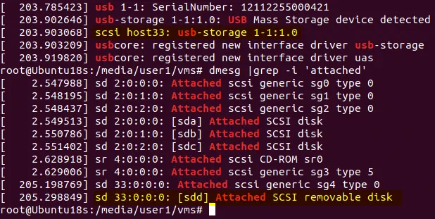 Verifying el nombre of la unidad flash USB utilizada para ejecutar ESXi